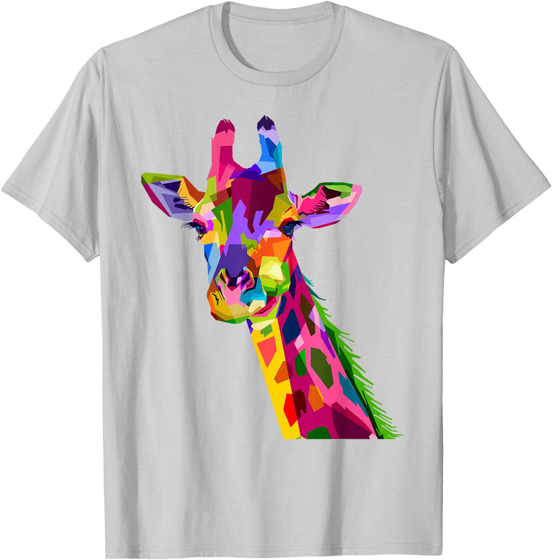 Cool Animal Shirts Giraffe t shirt; Love Animal t shirt; Love Giraffe t shirt T-Shirt - Silver Grey