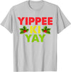 Yippee-Ki-Yay Design Unisex-Adults Funny Christmas T-Shirt, Black, Small - Silver Grey