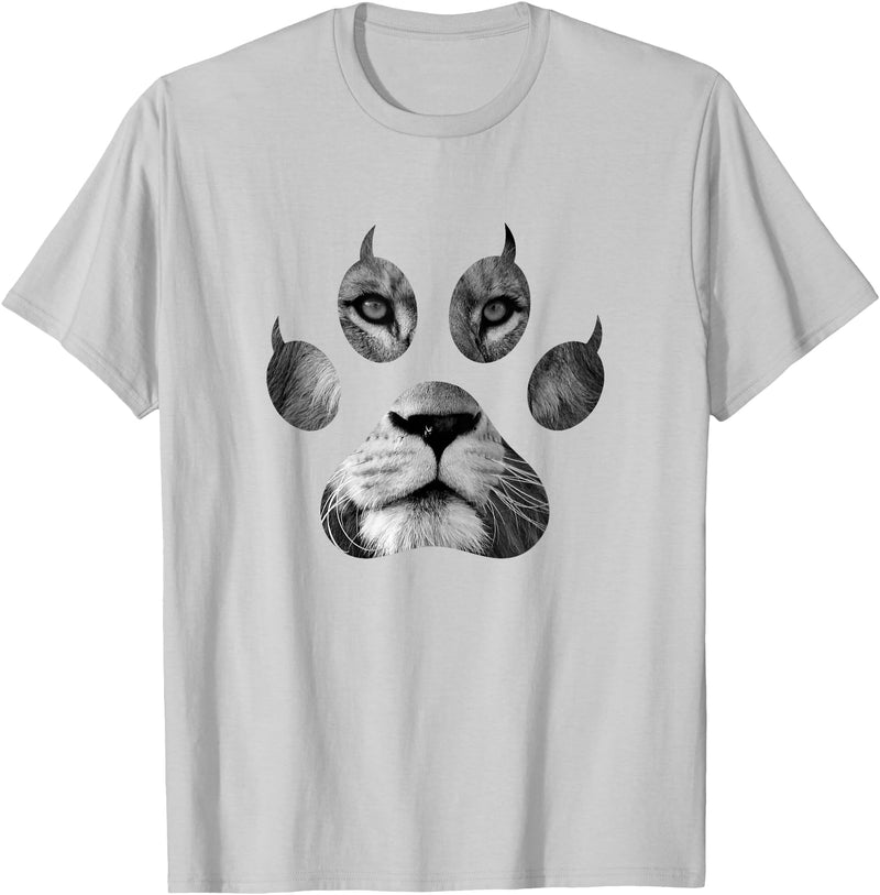 Lion Paw T-Shirts Lion Gifts Animal Paw Shirts Lion Paw Shirt Lion Lover Shirts Animal Shirts Lion Gift T-Shirt - Silver Grey