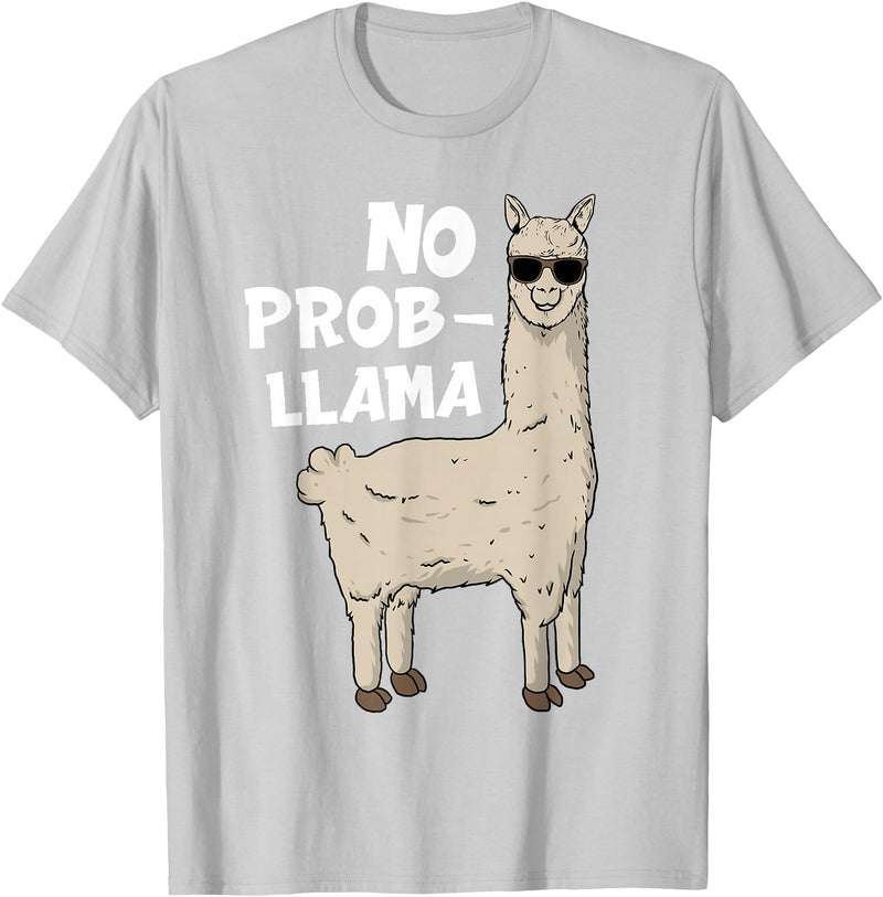 Funny Llama Gift Llama Lover Accessories & Stuff Funny Llama Design For Men Women Kids Llama Alpaca Animal T-Shirt - Silver Grey