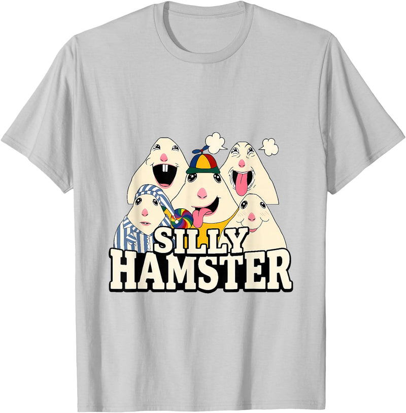 Funny Joke Silly Hamster Brain Rot Meme T-Shirt - Silver Grey