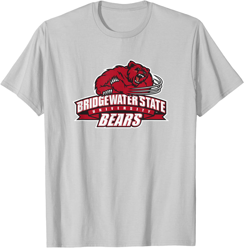 Bridgewater State University Gear - Steve State Bridgewater State University BSU Bears Primary Logo T-Shirt - Silver Grey