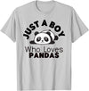 Panda Lover Designs Just A Boy Who Loves Pandas Cute Panda Bear T-Shirt - Silver Grey