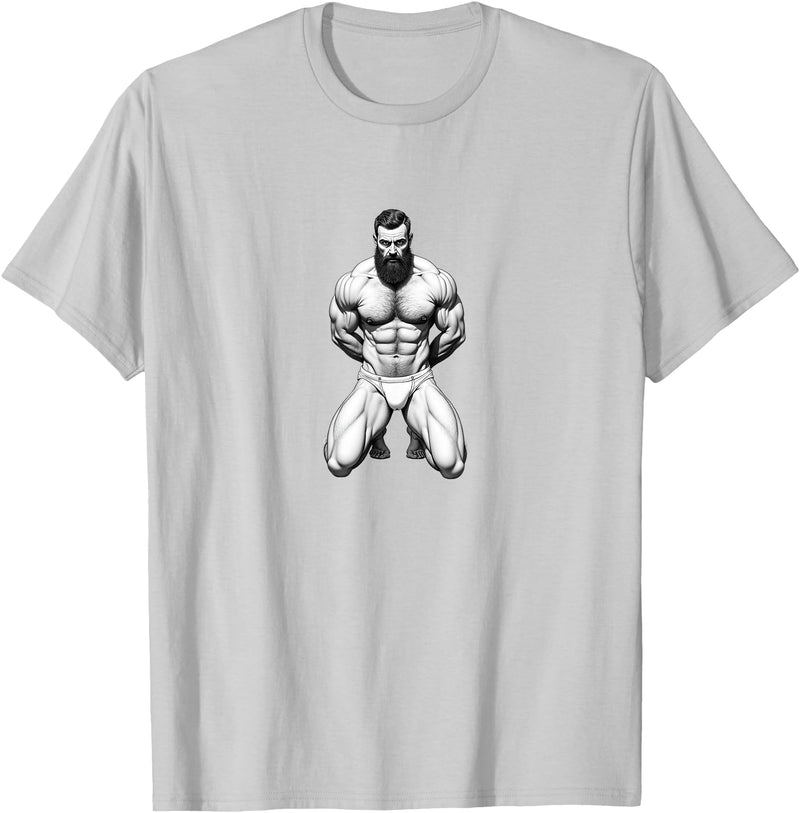 Jay Moe Design Bear, Pride, Gay Pride, Bear Pride Flag, Gay, Rainbow Flag T-Shirt - Silver Grey