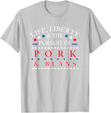 Official Get Hopped Apparel Funny Pork and Beans Shirt - Novelty Gift T-Shirt - Silver Grey