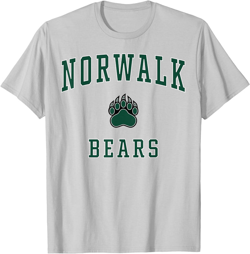 Official High School Fan Gear Norwalk High School Bears T-Shirt - Silver Grey