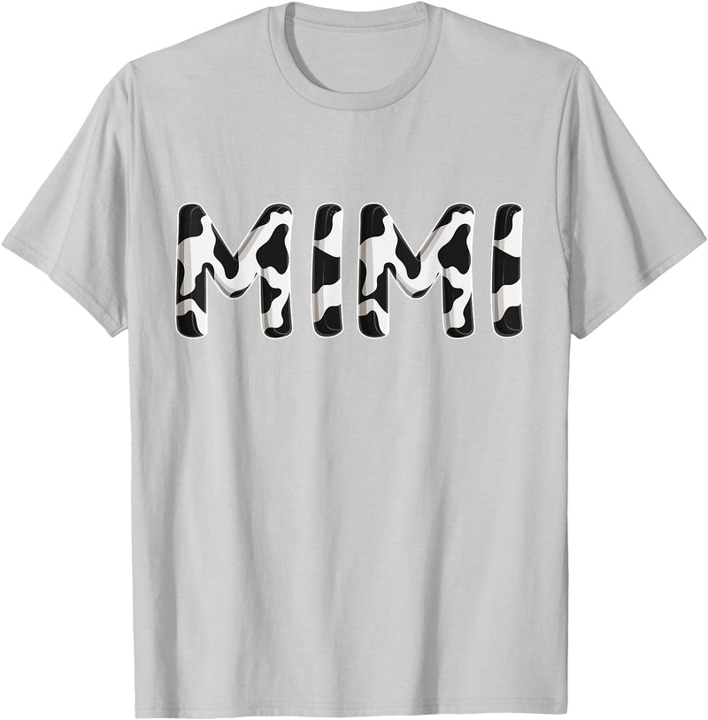 Cow Pattern Print Family Matching Birthday Shirts Cow Mimi Birthday Family Matching Mothers Day Boy Girl Farm T-Shirt -