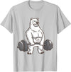 I Love Polar Bears And Fitness Polar Bear Powerlifting Weightlifting Gym And Animal Lovers T-Shirt - Silver Grey