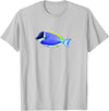 Saltwater reef aquarium fish tank shirt Powder Blue Tang Saltwater Reef Aquarium Shirt T-Shirt - Silver Grey
