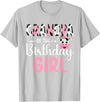 Cow Birthday Shirt For Family Men Women Cow Lover Grandpa Of The Birthday Girl Farm Cow 1 St Birthday Girl T-Shirt - Silver