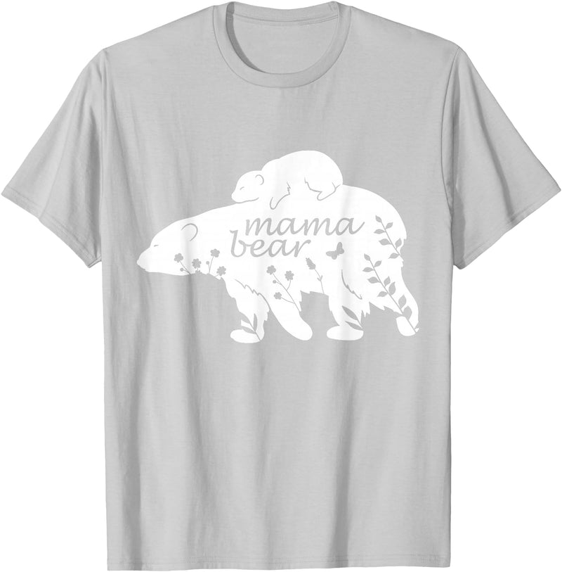 Funny Mama Bear Family Matching Gifts Clothing Mama Bear T-Shirt - Silver Grey