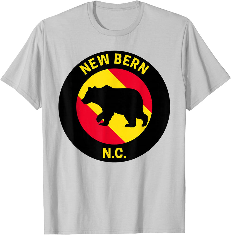 Front Street Merch Co New Bern North Carolina Bear T-Shirt - Silver Grey