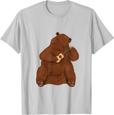 Grizzly Brown Bear Ukulele Guitar - Guitarist Uke T-Shirt