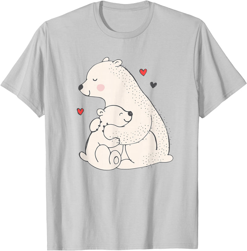 Sassy Southern Charm & Grace Cute & Unique Polar Bear Mama & Baby Cub Love T-Shirt & Gift T-Shirt - Silver Grey