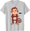 Funny Monkey Apparel & Gift Ideas Stubborn Monkey Girls Boys Kids Women T-Shirt - Silver Grey