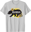 Classy Mom Quotes Co. Mama Bear Sunflower Cute Watercolor Best Mom Ever Theme T-Shirt - Silver Grey