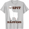 Animal Llama with Sunglasses Gift Shirts Spit Happens Funny Llama T-Shirt Cool Llama Alpaca Lover Tee for Men, Women & Kids, Black, Small, Short Sleeve, Classic Fit - Silver Grey