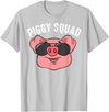 Cool Lucky Swine Fans Party Girl Boy Pork Team Art Piggy Squad | Cute Pig Farmer Animal Lovers Funny Farm Gift T-Shirt - Silver Grey