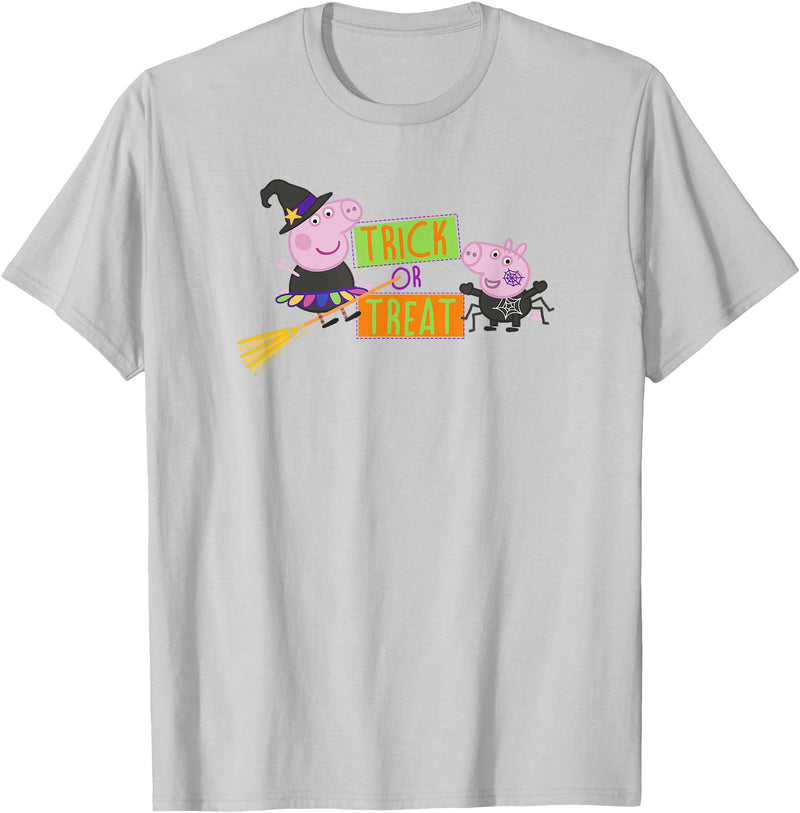 Peppa Pig Halloween Costumes Trick Or Treat T-Shirt - Silver Grey