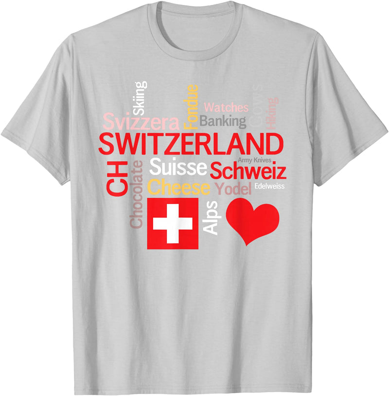 Simply Swiss Why I Love Switzerland T-Shirt - Silver Grey