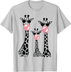 Bubble Safari Graphics Cute Giraffe Trio Blowing Bubble Gum with Sunglasses T-Shirt - Silver Grey