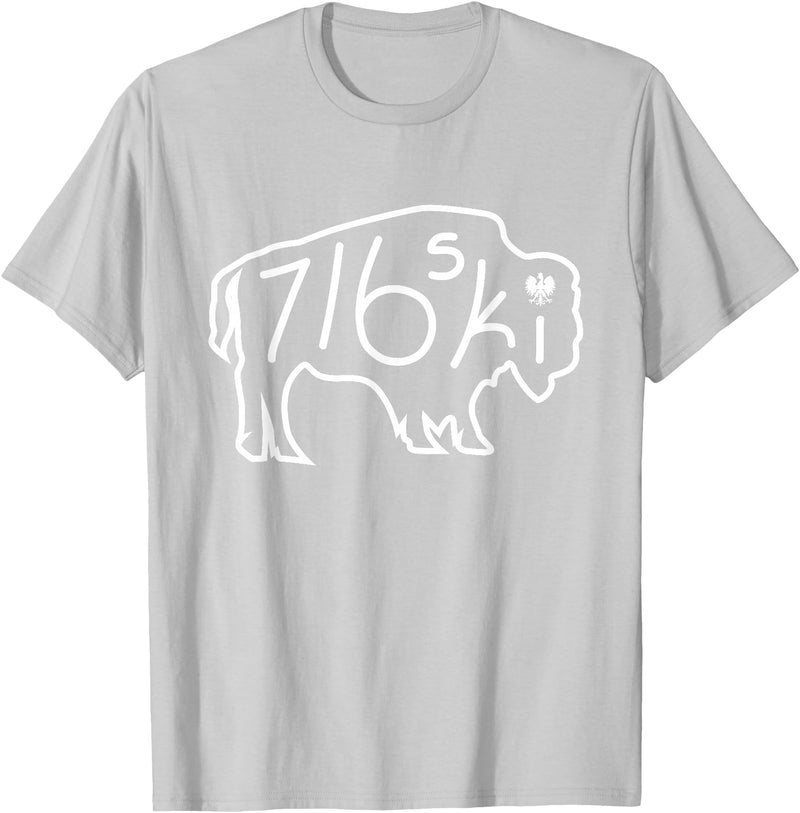 Buffalo Polish 716 716ski Dyngus Day Buffalo NY Polish T-Shirt - Silver Grey