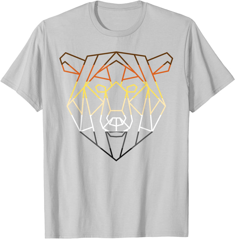 LGBT Pride Bear Flagge - Gay Bear Geschenk LGBTQ Bear Gay Pride Month - Geometric Bear T-Shirt - Silver Grey
