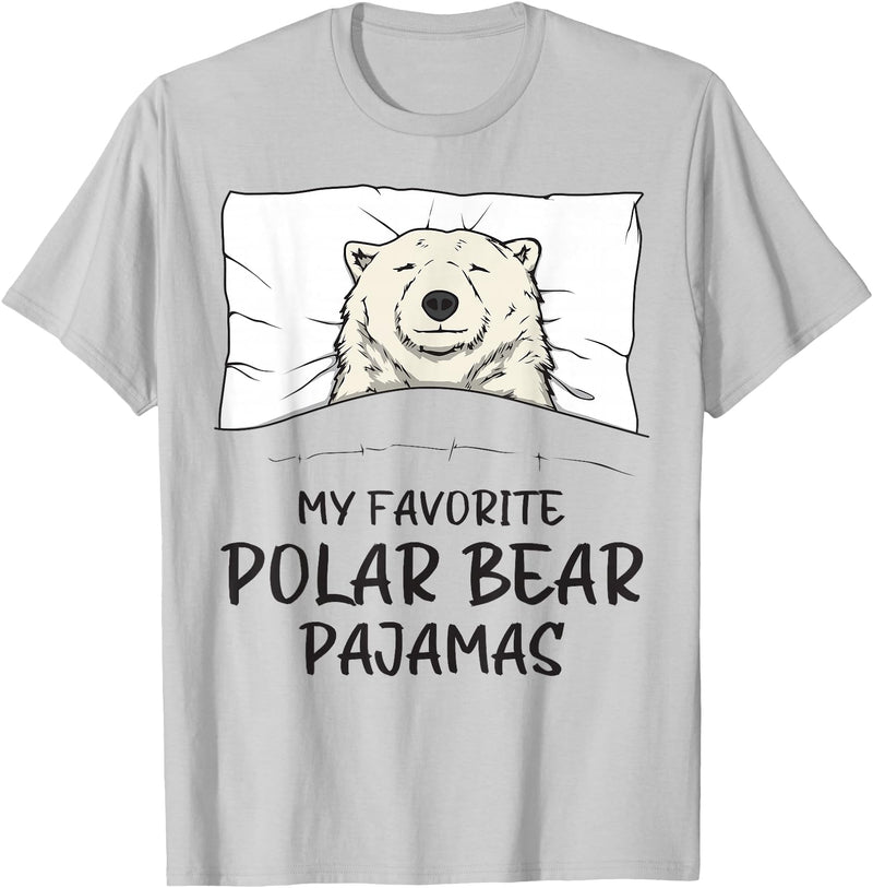 Sleeping & Napping Shirt Gifts Favorite Sleepshirt Favorite Polar Bear Pajamas, Napping Ice Bear Pajama T-Shirt - Silver Grey