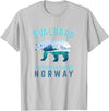 Longyearbyen am Nordkap und Spitzbergen Inseln Svalbard Spitzbergen Islands Norway Fjords with Polar Bear T-Shirt - Silver Grey
