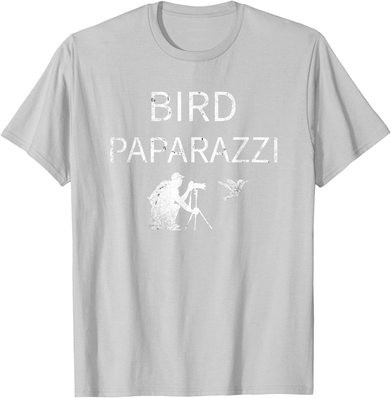 Birdwatching | Bird Photographer Gifts Unisex-Adults Black Short Sleeve T-Shirt Small Bird Photography T-Shirt - Silver Grey