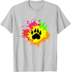 Furry Fandom Shirt by Crush Retro Furry Shirt Rainbow Bear Fursona Wolf Paw Print Gifts T-Shirt - Silver Grey