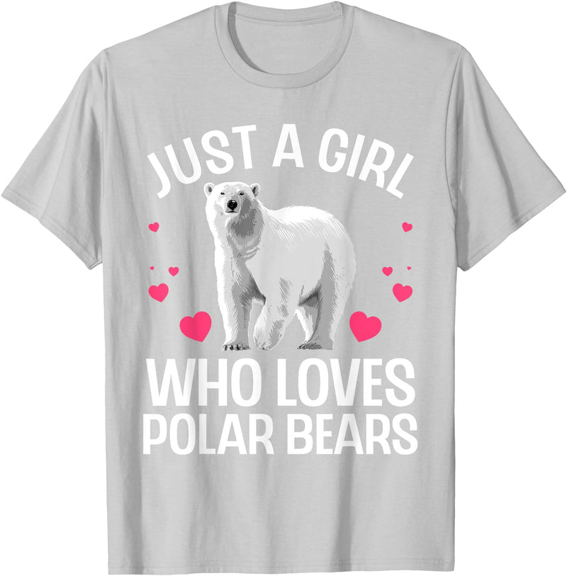 Polar Bear Gift Polar Bear Accessories & Stuff Funny Polar Bear Art For Girls Kids Youth Polar Bear Lovers T-Shirt - Silver Grey