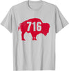 EmmaLoo Tees Buffalo New York BFLO B-Lo WNY Shirts 716 Area Code Buffalo New York BFLO WNY T-Shirt T-Shirt - Silver Grey