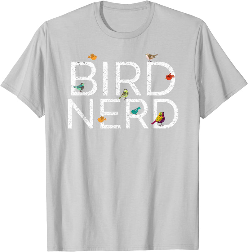EpicWear Bird Nerd Bird Watcher Watching tshirt T-Shirt - Silver Grey