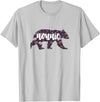 Nonnie Bear Cute Novelty Gifts Nonnie Bear Cool Vintage Floral Graphics T-Shirt - Silver Grey