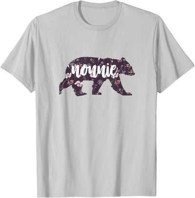 Nonnie Bear Cool Vintage Floral Graphics T-Shirt