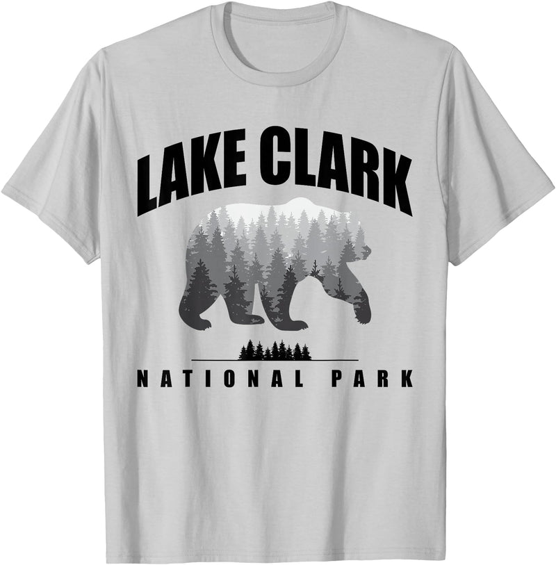 Lake Clark National Park Souvenir Tee Lake Clark National Park Bear US Parks Souvenir T-Shirt - Silver Grey