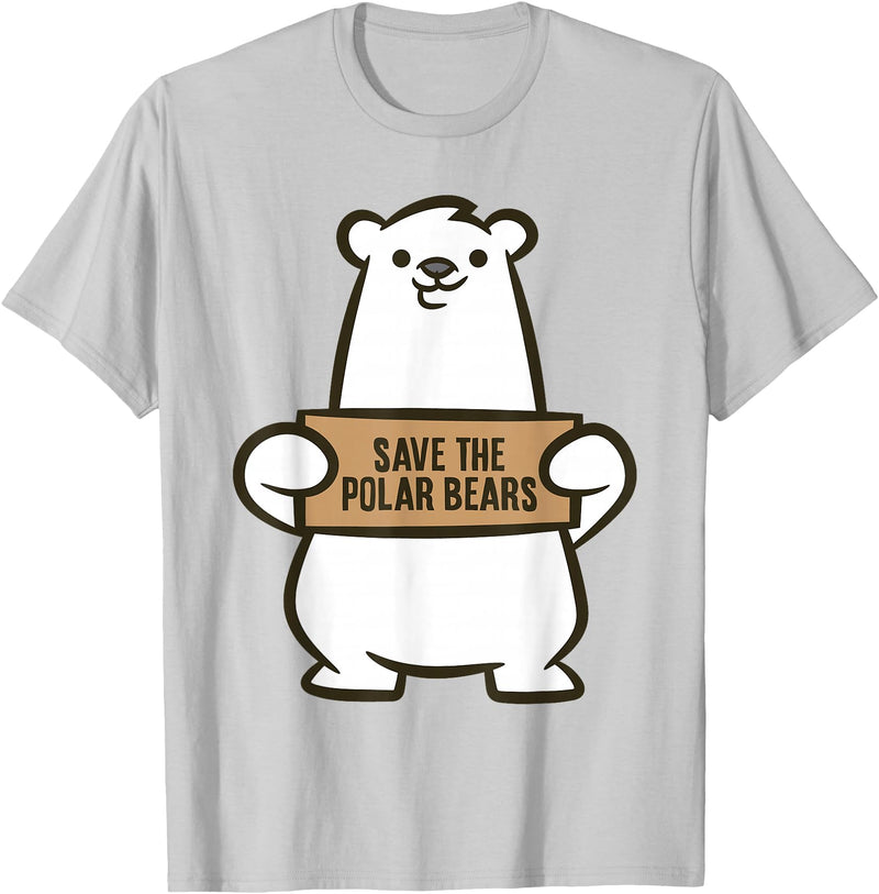 Cute Polar Bear Gifts And Tees Animal Welfare Save The Polar Bears T-Shirt - Silver Grey