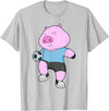 Snabdesign84 Pig Soccer player Soccer Sports T-Shirt - Silver Grey