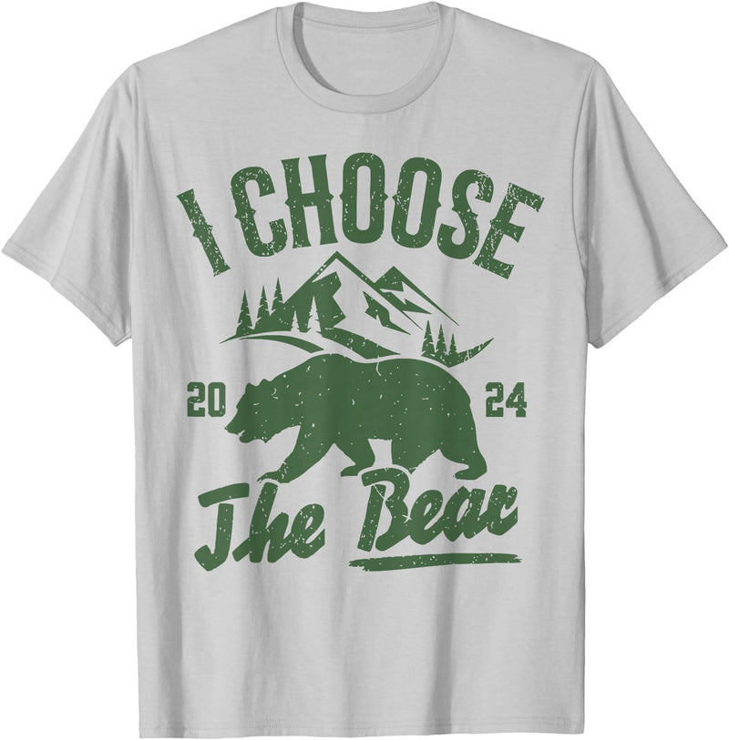 I Choose The Bear 2024 t -shir t I Choose The Bear 2024 T-Shirt - Silver Grey