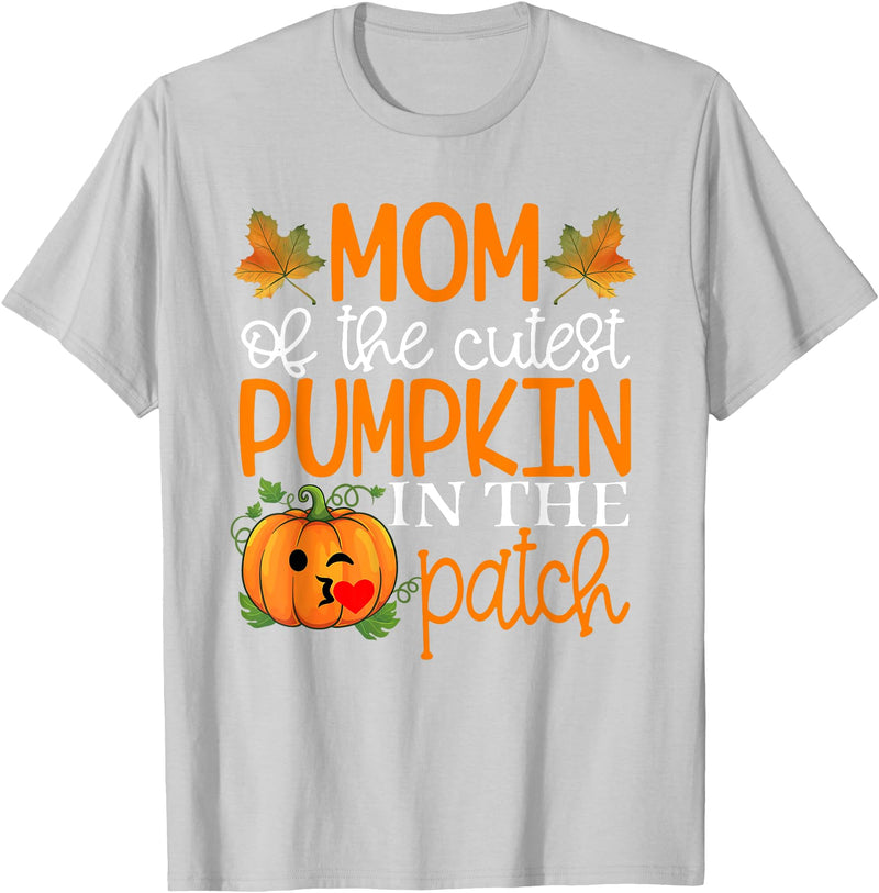 Mom of The Cutest Pumpkin Shirt Mom of The Cutest Pumpkin in The Patch Shirt Halloween T-Shirt - Silver Grey