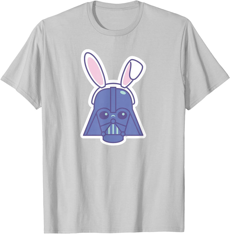 Darth Vader Sticker Style Rabbit Ears Easter Bunny T-Shirt in Silver Grey