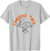 Rabbit Hunter -Chasing Tail -Hunting Cottontail -Beagle Dog T-Shirt in Silver Grey