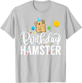 Hamster Birthday Party Birthday Hamster T-Shirt - Silver Grey