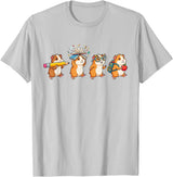 Cute Guinea Pig Lovers First Day of School Costume Funny Guinea Pig Back to School Teacher Student T-Shirt - Silver Grey
