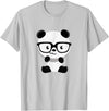 My Shirt Hub Cute Little Bear Panda Nerd with Glasses T-Shirt - Silver Grey