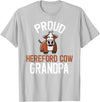 Cute Hereford Cow Family Apparel Proud Hereford Cow Grandpa T-Shirt - Silver Grey