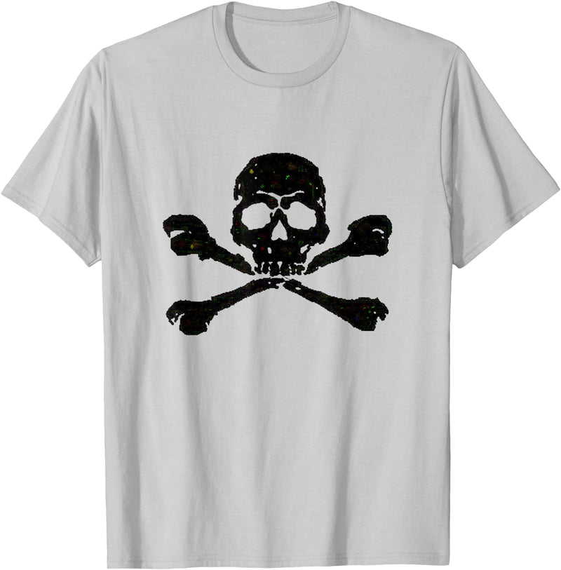 DATZLYF Skull and Crossbones t-shirt T-Shirt - Silver Grey