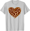Animal Giraffe Print Clothing Heart Giraffe Pattern for Giraffe Lover T-Shirt - Silver Grey