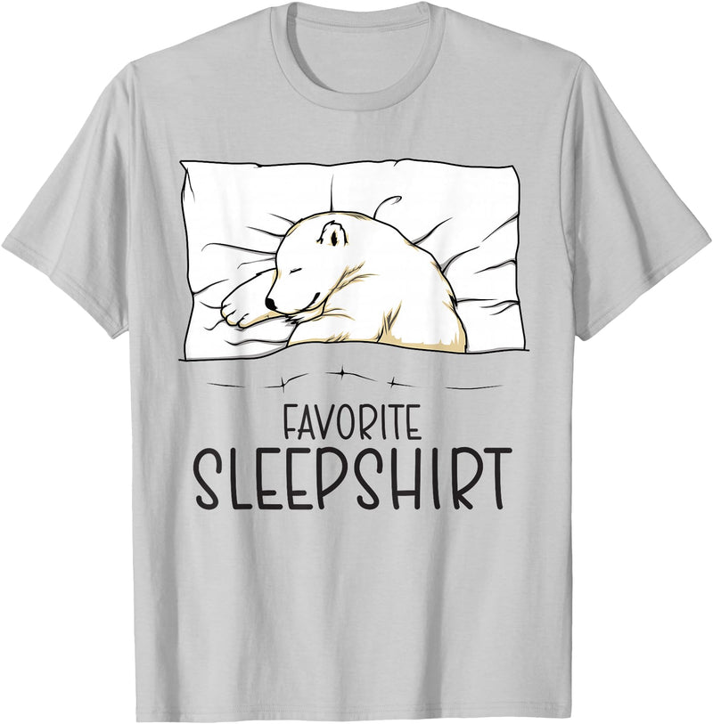 Sleeping & Napping Shirt Gifts For Nap Lovers Favorite Sleepshirt, Napping Polar Bear Pajama T-Shirt - Silver Grey